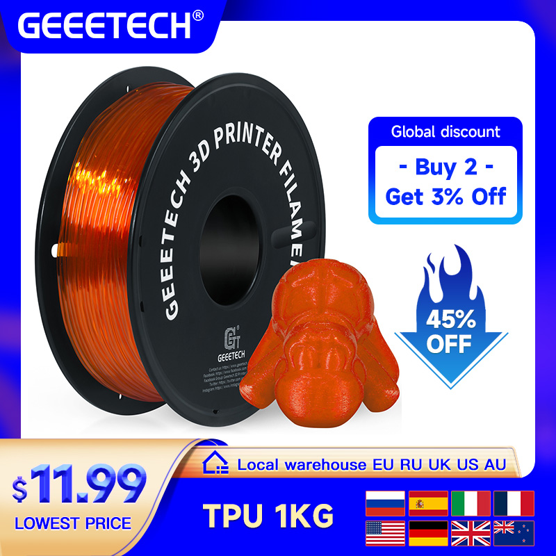 3D Printing Nylon - GEEETECH TPU drukarka 3D elastyczny materiał